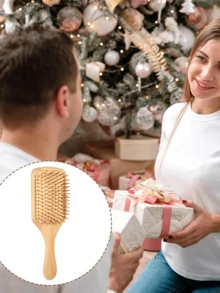 20 Pcs Bamboo Hair Brush Bulk Anti Static Wooden Paddle Brush Scalp Massage Detangling DIY Engraving Gifts For Women Men All Hair Types - 20大方型 - 查看 6