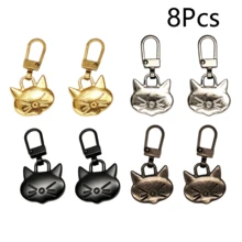2/5/6/8/10 chiếc đầu kéo khóa hình mèo, tháo rời nhanh chóng để sửa chữa, phụ kiện thay thế đầu khóa kéo kim loại đa năng có lỗ nhỏ, không cần dụng cụ, dùng cho túi xách, quần áo, áo khoác, giày, bốt - Nhiều màu - Xem 27