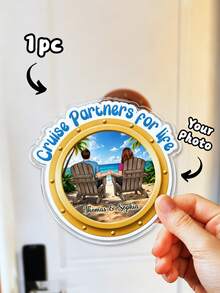 Cruise Partners For Life Personalized Couple Back View Cruise Ship Door Magnets, 1/3/5pcs, Back To School Teacher Locker Magnets, Classroom Magnets, Durable Magnetic Backing, Valentine's Day Gift, Gift For Her/Him/Friends, Home Decor - Multicolor - View 8