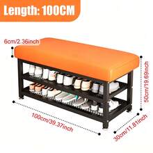 1PCS Shoe Bench Stool Shoe Storage Rack Cabinet Organiser With Cushion Padded Seat Unit - Orange - View 14
