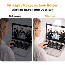 Portable Selfie Fill Light With Clip, Suitable For Phone Camera, Video Conference LED Fill Light, 3 Lighting Modes, Rechargeable, Portable, Applicable For Laptop/Phone/Tablet/Zoom Call/Makeup, Suitable For Selfie And Live Streaming, Portable Fill Light - White - View 4