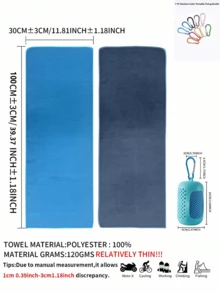 Macaron-Inspired Cooling Towel, Portable, Foldable, Quick-Drying With Hook And Loop Design, High-Density Cooling, Breathable, Sweat-Absorbent, Perforated Silicone Storage Box, 30*100cm, Gym Essentials - Multicolor - View 12