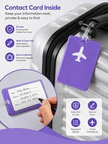 This Luggage Tag Features A Stylish Design With A Prominent Airplane Icon, Vibrant Colors, And High Visibility. It's An Essential For Cruise Travel And Also Perfect For Airport Check-In Or Carry-On Luggage. The Product Comes With A Durable And Flexible PVC Strap, Suitable For Both Men And Women, With Reliable Quality. - Multicolor - View 10