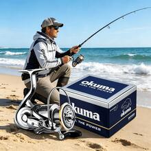新款 Okuma 全金屬系列釣魚捲線器 12+1BB 不鏽鋼軸承 5.5:1 淺杯式 15 KG 最大拉力 紡車捲線器 - Fishing Reel - 查看 5