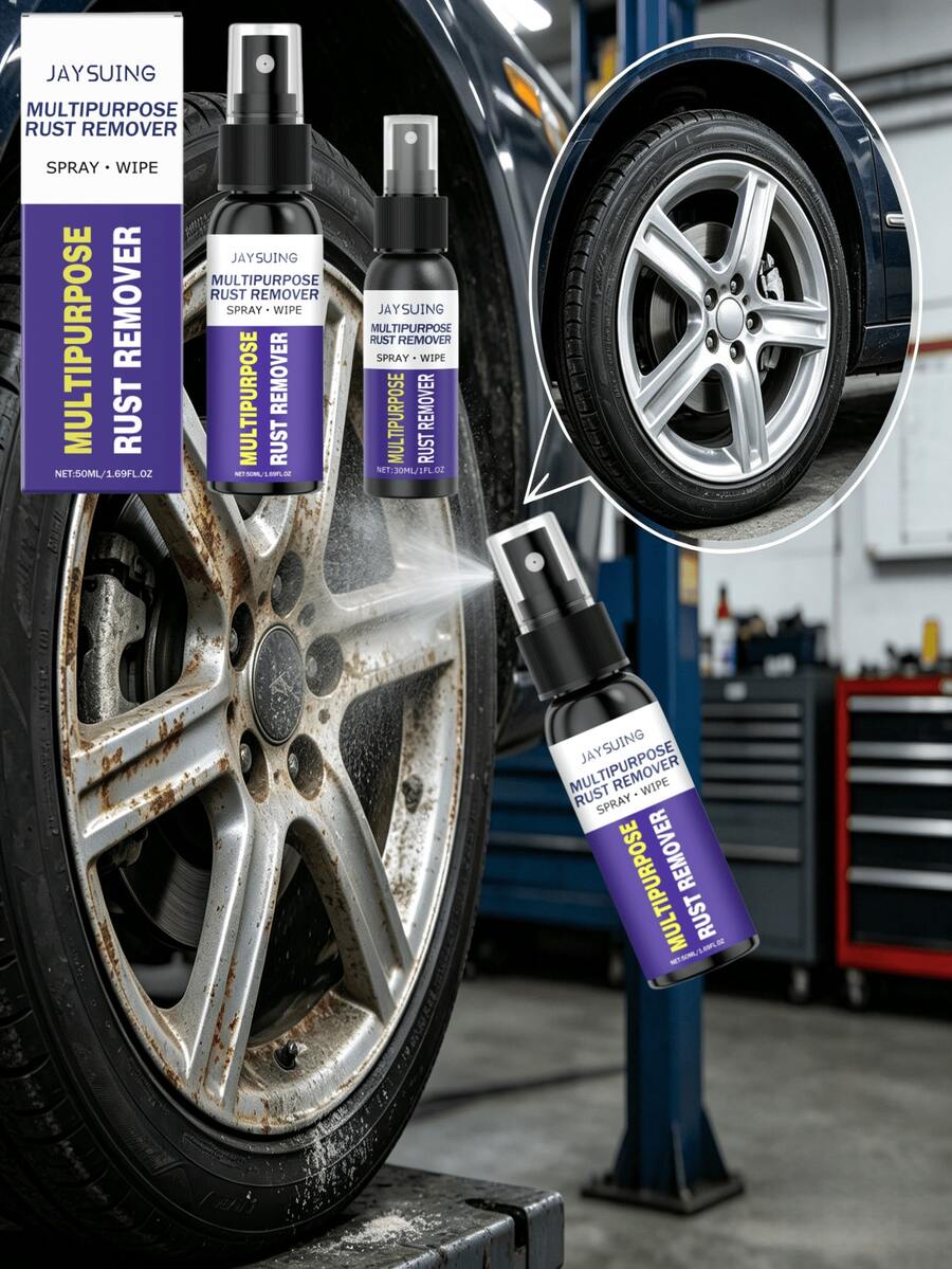JAYSUING 30ml/50ml Removedor de óxido metálico, pulido & restauración, elimina rápidamente las manchas de óxido metálico, limpia y protege, restaura el brillo y previene la re-oxidación, adecuado para ruedas de coche y eliminación de óxido en acero inoxidable