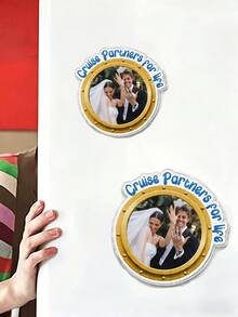Cruise Partners For Life Personalized Couple Back View Cruise Ship Door Magnets, 1/3/5pcs, Back To School Teacher Locker Magnets, Classroom Magnets, Durable Magnetic Backing, Valentine's Day Gift, Gift For Her/Him/Friends, Home Decor - Multicolor - View 4