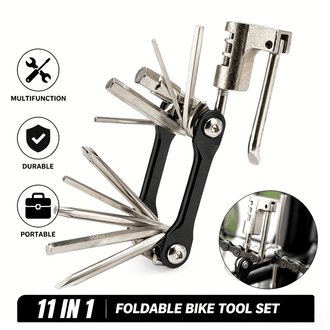 11-In-1 Multi-Function Bicycle Repair Tool Set, Mountain Bike Wrench, Screwdriver, Chain Hex Spoke, Bicycle Tools, Bicycle Repair Tool Kit