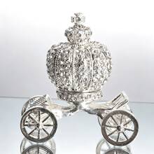 Waltz&F  Silver Carriage Set With Diamonds Jewelry Holder Trinket Box Animal Jewelry Box Bejeweled Hand-Painted Ring Holder Animal Figurines Jewelry Box - 1PC - View 1