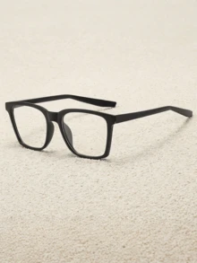 Unisex Square Plastic Eyeglass Frames, Stylish Clear Lens Affordable Glasses - Clear - View 2