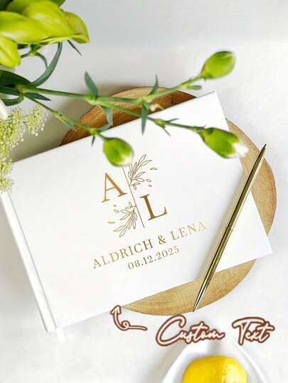 Personalized Guest Register,Customized Wedding Reception Guest Register,Wedding Signature Book,Engagement Party Photo Book, Easy Wedding Guest Register,Elegant Wedding Guest Register