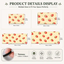 1pc, Home Decor, Strawberry Plaid Pattern Printed Floor Mat, Diatomaceous Earth Kitchen Rug, Kitchen Mat, Floor Mat, Easy To Clean, Printed Rectangular, Suitable For Living Room, Bedroom, Hallway, Bathroom, Laundry Room - Polyester Carpet, Suitable For Indoor And Outdoor Home Decor - Multicolor - View 10