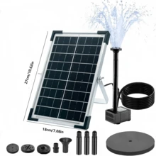 Solar Powered Fountain Pump Set, 6W And 12W Solar Powered Outdoor Fountain Pump, Multiple Spray Modes Suitable For Bird Bath, Pond, Garden, Fish Tank, Solar Powered Bird Bath Fountain Pump - Black - View 10