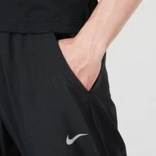 Nike Dri-Fit Logo印花休閒寬鬆速乾舒適針織運動長褲 男款 - 黑色 - 查看 5