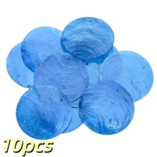 10/20pcs 50mm Colorful Flat Round Shell Coin Pendant Beads With 2 Holes, Suitable For Jewelry Making, Fashion Wind Chimes, Wreath DIY Handmade Home Decor - Shell Discs - View 11