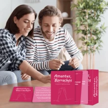 Amantes Borrachos - Jeu de cartes pour couples en espagnol, questions amusantes et romantiques, brise-glace romantique pour les soirées en amoureux, les anniversaires et les soirées cocooning à la maison, cadeau parfait pour les couples qui aiment les jeux - Framboise - Voir 5