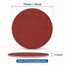 Bộ 59 món chà nhám và đánh bóng gỗ 3 inch, đĩa nhám dán 75mm P80-P400 nhiều loại kèm miếng mút, len và đệm đánh bóng, đế đỡ và trục M10, dùng cho gỗ, nội thất, tủ, đồ thủ công và DIY, tương thích với máy khoan và máy chà nhám - 59 chiếc - Xem 2