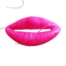 2pcs/Flame Red Lips Carnival Party Performance Rubber Realistic Red Lips Funny Prank Props Clown Big Mouth. - A - View 7