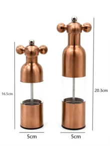 1Pc Stainless Steel Pepper Grinder, Salt And Pepper Grinder & Manual Spice Mill, Ceramic Grinding Core, Refillable, Clear Container, For Kitchen And Dining Table, Kitchen Accessories - Multicolor - View 13