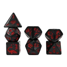 Dinosaur Polyhedral Dice Set, 7 Pieces Acrylic Glitter Role Playing Game Dice With Engraved Dino Footprint And Skeleton Symbols, Multi-Color RPG Dice For Tabletop Board Games, TTRPG, Card Games, Math Teaching, Gift For Gamers And Collectors - Multicolor - View 13