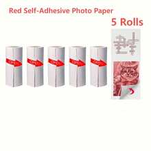 Self-Adhesive Stickers (Print Red Color Thermal Paper), 57 X 25Mm, Mini Pocket Camera Refill Paper, Ink-Free, Portable, For Printing Patterns/Error Questions/Work Plans/Schedules/Images - View 13