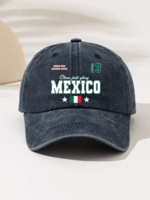 1pc Fashionable Minimalist Washed Baseball Cap "MEXICO 10 KING" Print Pattern, Gift For Family And Friends, Highly Attractive All-Season Decorative Style, Essential Fashion Item For Men And Women, Suitable For Outdoor Sports, Lightweight And Portable - Washable Baseball Cap 2 - View 13