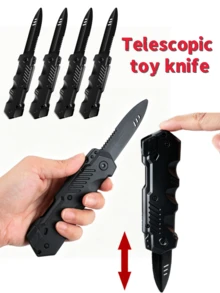 1pc Halloween Retractable Fake Knife Prop, High-Quality Plastic Retractable Toy, Perfect For Party Role Play, Prank Games And Magic Performance Costume Accessory, Best Accessory For Ghost Mask - View 3