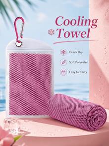 Minimalist Macaron Style Cooling Sports Towel, Portable And Foldable, Designed For Sports, Efficient Cooling, Breathable And Sweat-Absorbent, Includes Transparent Storage Bag, 30*100cm - Multicolor - View 6