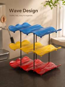 Stackable Water Bottle Organizer Rack, Wine Bottle Organizer,Multi-Layer Wavy Bottle Organizer For Countertop, Water Bottle Organizer For Cabinet And Fridge, Refrigerator Wine Rack For Kitchen Pantry, Suitable For Tumblers,Cups & Wine Bottles - Multicolor - View 3