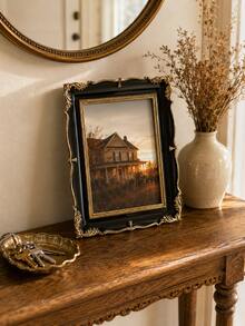 Vintage Black & Gold Picture Frame, Luxurious Baroque Style 5x7 Inch Photo Frame, Antique Desktop Frame, Suitable For Bedroom, Living Room, Fireplace Mantel, Desk And Wedding Decor - Multiple Models 2 - View 4