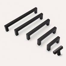 VingeGa 6pcs Square Silver Black Cabinet Door Handles, Kitchen Cabinet Drawer Wardrobe Furniture Shoe Cabinet Aluminum Alloy Handles, Black Cabinet Handles, Square Furniture Hardware Stainless Steel Kitchen Handles, Door Handles Cabinet Wardrobe Drawer Pulls, Cabinet Pulls Stainless Steel Kitchen Cabinet Handles, Square Vanity Handles Drawer Pulls - Double Hole - View 9