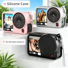 1 buah Casing Pelindung Silikon Lembut Tahan Guncangan, Penutup Lensa Anti Gores, Aksesori Kamera Osmo Action 6 - View 1