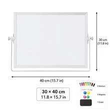 1pc Double-Sided Desktop Whiteboard With Stand, Portable Mini Dry Erase Writing Board, With Adjustable Folding Aluminum Alloy Frame And Accessories, Suitable For Office, Home, School, Classroom, Learning, Teaching, Drawing, Note-Taking, Reminder And Back To School Supplies - White - View 12