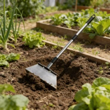 Manganese Steel Flat Garden Scraper With Adjustable Stainless Steel Handle, Multi-Size Large & Small Yard Shovel For Weeding, Mud Cleaning, Ice And Snow Removal - Medium - View 3