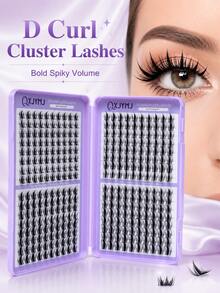 Racimos de pestañas DIY con rizo D definido y efecto esponjoso, extensiones de pestañas postizas ligeras, racimos de pestañas suaves y reutilizables, look de salón en casa para maquillaje natural a glamuroso - Ver 1