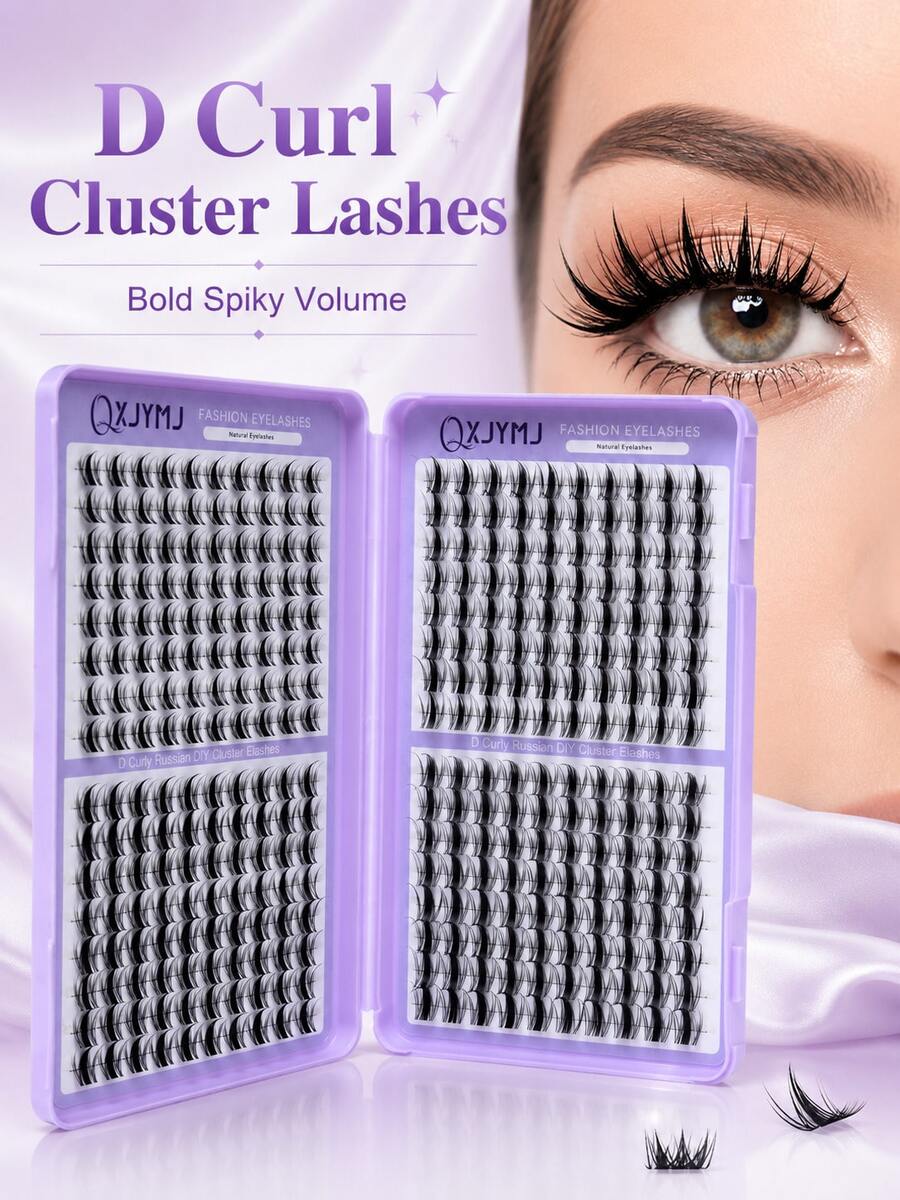 Racimos de pestañas DIY con rizo D definido y efecto esponjoso, extensiones de pestañas postizas ligeras, racimos de pestañas suaves y reutilizables, look de salón en casa para maquillaje natural a glamuroso - Ver 1