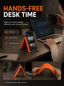 AXNEN Foldable Adjustable Silicone Aluminum Core Stand, Multi-Function Portable Flexible Phone Tablet Laptop Holder, Anti-Slip Ergonomic Desktop Stand, Shapeable Travel Support Stand, Suitable For Office And Home Use - Multicolor - View 2