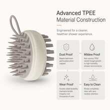TOUCHBeauty Double-Sided Shampoo Brush, Scalp Scrub Brush, Bath Brush, 3 Brush Heads, With Hanging Rope And Protective Cover, Double-Sided Made Of High-Quality TPEE Material, Dust-Proof, Mold-Resistant, Wear-Resistant, Easy To Clean - Grey - View 4