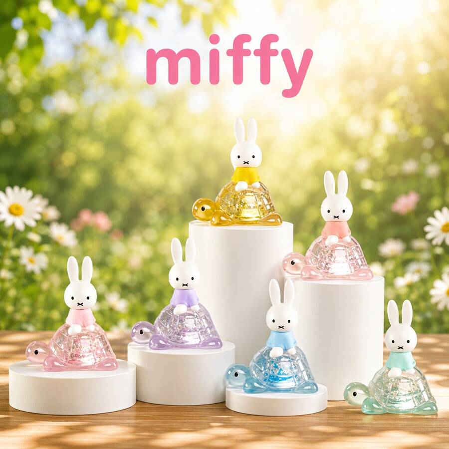 Miffy 烏龜盲盒神秘公仔,可愛 PVC 動漫迷你娃娃,驚喜娃娃,隱藏版,禮物吊飾,居家裝飾 - 彩色 - 查看 1