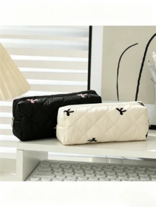1pc Large Capacity Floral Pattern Pencil Case, Portable Desktop Stationery Storage Bag - Multicolor - View 20