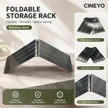 CINEYO Bộ 4 món (3 thớt kèm giá đỡ) thớt inox có giá đỡ tháo rời dễ lắp ráp, dùng cho nhà bếp, dùng được với máy rửa bát, phù hợp sơ chế nhiều loại nguyên liệu - 4 cái - Xem 4