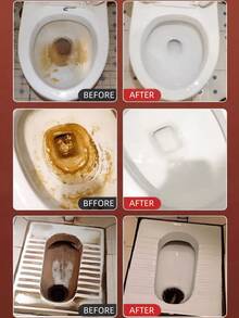 Pó de Limpeza de Vaso Sanitário, Limpador de Vaso Sanitário, Limpador de Vaso Sanitário Espumante, Removedor de Manchas de Vaso Sanitário, Redução de Odor de Limpeza Diária, Descalcificador, Limpador de Vaso Sanitário Perfumado, Acessórios de Banheiro - multicolorido - Visão 2
