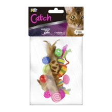 Fancy Pets Juguete Set Surtido Catch para Gato 12 Piezas Tamaño Chico Diferentes Materiales y Diseños Interactivos - Ver 3
