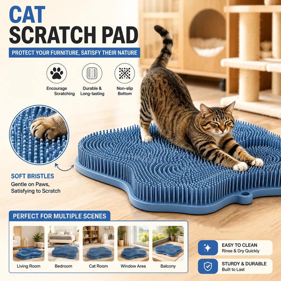 1 buah Sikat Pijat Perawatan Diri Kucing, Papan Penggaruk, Sikat Kucing Multifungsi yang Dipasang di Dinding untuk Meredakan Gatal, Menghilangkan Bulu, dan Relaksasi, Desain Hemat Ruang, Cocok untuk Rumah, Ruang Hewan Peliharaan, dan Kamar Mandi, Pilihan Hadiah Liburan yang Sempurna