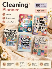 Spiral Bound Cleaning Plan Notebook, Designed For Home Cleaning Planning. Convenient Coil Notebook For Recording Cleaning Tasks And Scheduling Daily Housework, Practical Planning Journal To Help Organized Home Hygiene Management. - Multicolor - View 4