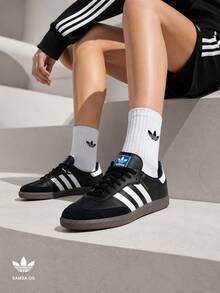 Adidas Samba OG (Clover) German Training Shoes, Men's And Women's Low-Top Casual Sneakers - Black and White - View 1