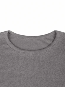 Y2K Style Elastic Sheer Long Sleeve Crew Neck Fitted T-Shirt Top - Grey - View 6
