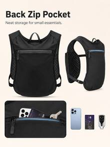 Minimalist Sports Outdoor Multi-Purpose Small Backpack Accessory, With Secure Zipper Pocket, Lightweight Reflective Running Water Bottle Vest, Suitable For Commuters To Safely Carry Personal Items During Running, Jogging, Cycling, Marathon - Multicolor - View 6