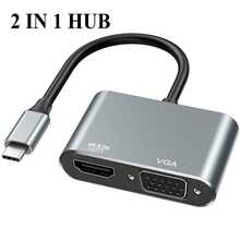 2-In-1 USB-C To 4K HDTV 1080p VGA Adapter Type-C Hub Video Cable Docking Station, Compatible With Laptop, Phone, Tablet, Projector, Supports Multi-Screen Sharing - View 10