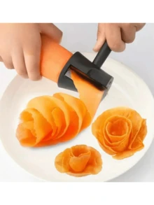 1PC/2PCS Stainless Steel Creative Spiral Slicer Vegetable Cutter, Cucumber Carrot Decorative Shredder, Grater, Flower-Shaped Roller Cucumber Carrot Carving Tool, Suitable For Hotel, Restaurant, Outdoor, Plate Decoration, Back To School, Eid Al-Adha, Christmas - Black - View 12