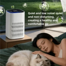 Desktop Air Purifier, Small Home Bedroom Aromatherapy, USB Powered, Removes Odors And Dust, Humidifying Function, Portable And Lightweight, Suitable For Dorm, Office, Bedside, Space-Saving, Keeps Small Room Air Fresh - White - View 10